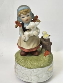 Vintage Porcelain Shepherdess Music Box