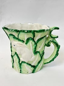 Vintage WCL Hand Painted Rabbit Cabbage Water Pitc