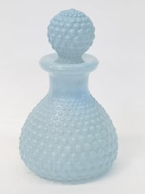Vintage Fenton Blue Opalescent Hobnail Glass Perfu