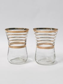 (2) Vintage Turkish Gold Rim Tea Glasses
