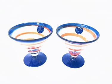 Pr. of Kosta Boda Royal Caribbean Martini Glasses