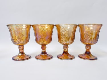 (4) Vintage Indiana Glass Harvest Grape Carnival G