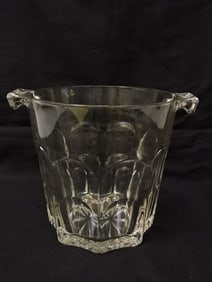 Vintage Javit Cameo Crystal Ice Bucket