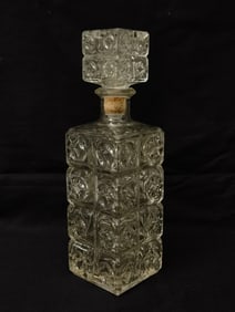 Vintage Pressed Glass Liquor Decanter