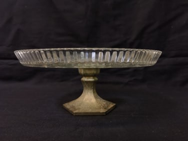 Vintage Clear Glass Cake Stand