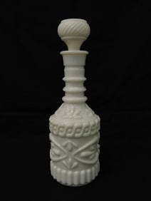 Vintage Jim Beam White Milk Glass Liqueur Decanter