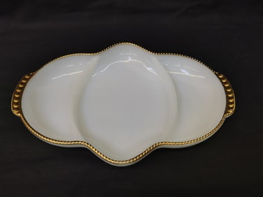 Vintage Fire King Oven Ware Milk Glass Dish