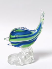 Vintage Murano Italy Blue/Green Art Glass Fish