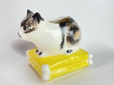 Vintage Ceramic Kitten Flower Pot