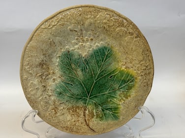 Antique English Porcelain Majolica Leaf Plate