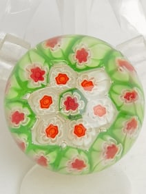 Vintage Murano Italy Millefiori Glass Paperweight