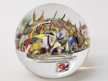 Svohoda Karlov Czech Art Glass Paperweight