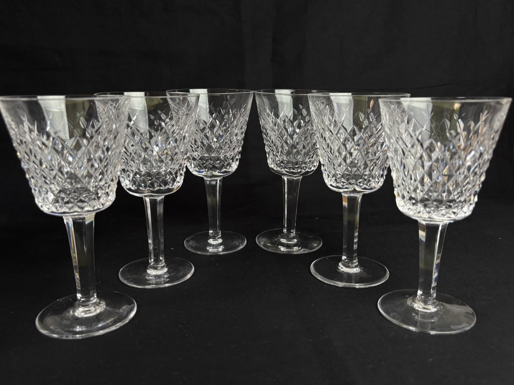 (6) Waterford Crystal Alana Claret Wine Glasses: (6) Waterford Crystal Alana Claret Wine Glasses, 5 7/8in