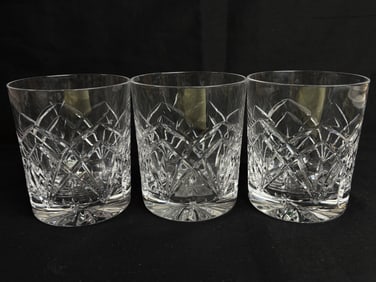 (3) Atlantis Crystal Whiskey Glasses