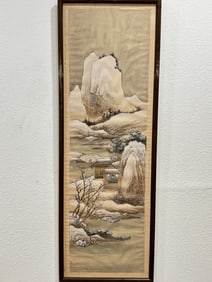 Vintage Chinese Watercolor Landscape Painting