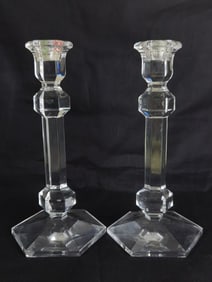 Pr. of Val. St. Lambert Crystal Candlesticks