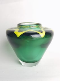 Vintage Emerald Art Glass Vase