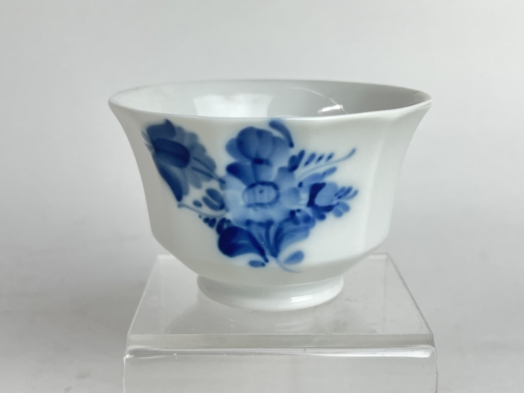 Royal Copenhagen Porelain Blue Flower Cup: Royal Copenhagen Porelain Blue Flower Cup, 3 3/8in by 3 1/8in