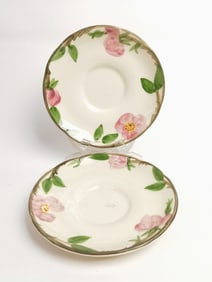 (2) Vintage Franciscan Desert Rose Cup Saucers