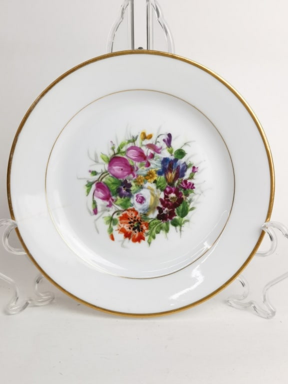 B&G Denmark Porcelain Floral Plate: B&G Denmark Porcelain Floral Plate, 6.5in