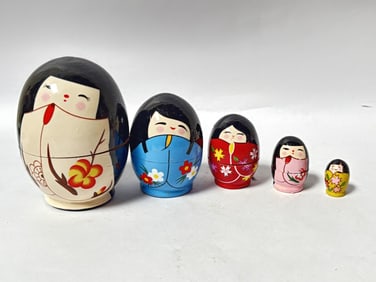 Japanese Style Hand Painted Nesting Dolls