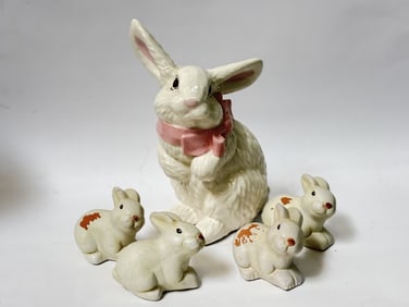 Group of Porcelain/Pottery Bunny Figurines