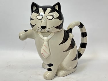 Vintage Takahashi Porcelain Tom Cat Teapot
