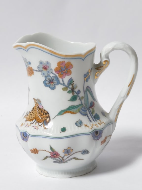 Vintage Haviland Limoges Porcelain Golden Quail Cr: Vintage Haviland Limoges Porcelain Golden Quail Creamer, 4in