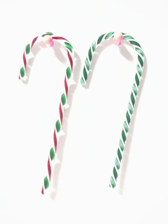 (2) Vintage Murano Italy Art Glass Candy Cane Orna (1 of 3)
