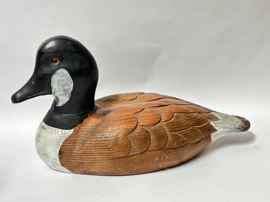 Vintage Hand Painted Wood Carved Duck Decoy (1 of 5)
