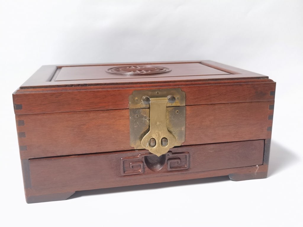 Chinese Hardwood Carved Jewelry Box (1 of 6)