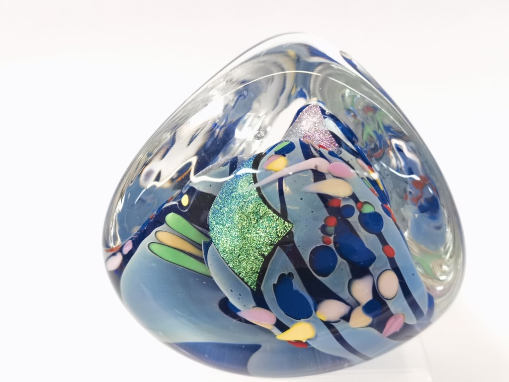 Vintage Signed Rollin Karg Dichroic Art Glass Pape (1 of 7)