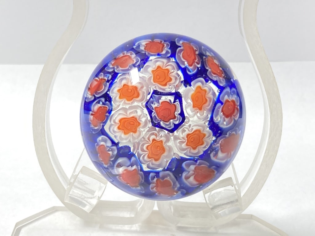 Murano Style Millefiori Glass Paperweight (1 of 3)