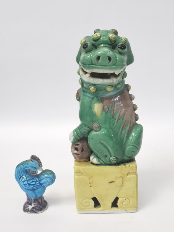 Chinese Porcelain Sancai Animals: Chinese Porcelain Sancai Animals, 8in