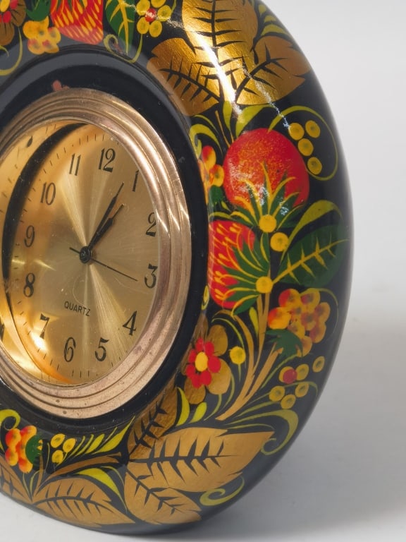 Russian Gilt Lacquer Table Clock - 2
