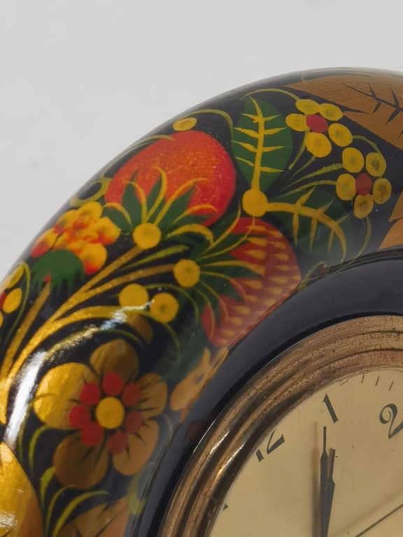 Russian Gilt Lacquer Table Clock - 3