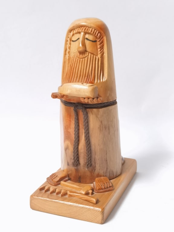 Wood Carved St. Joseph and Baby Jesus Figurine (1 of 4)