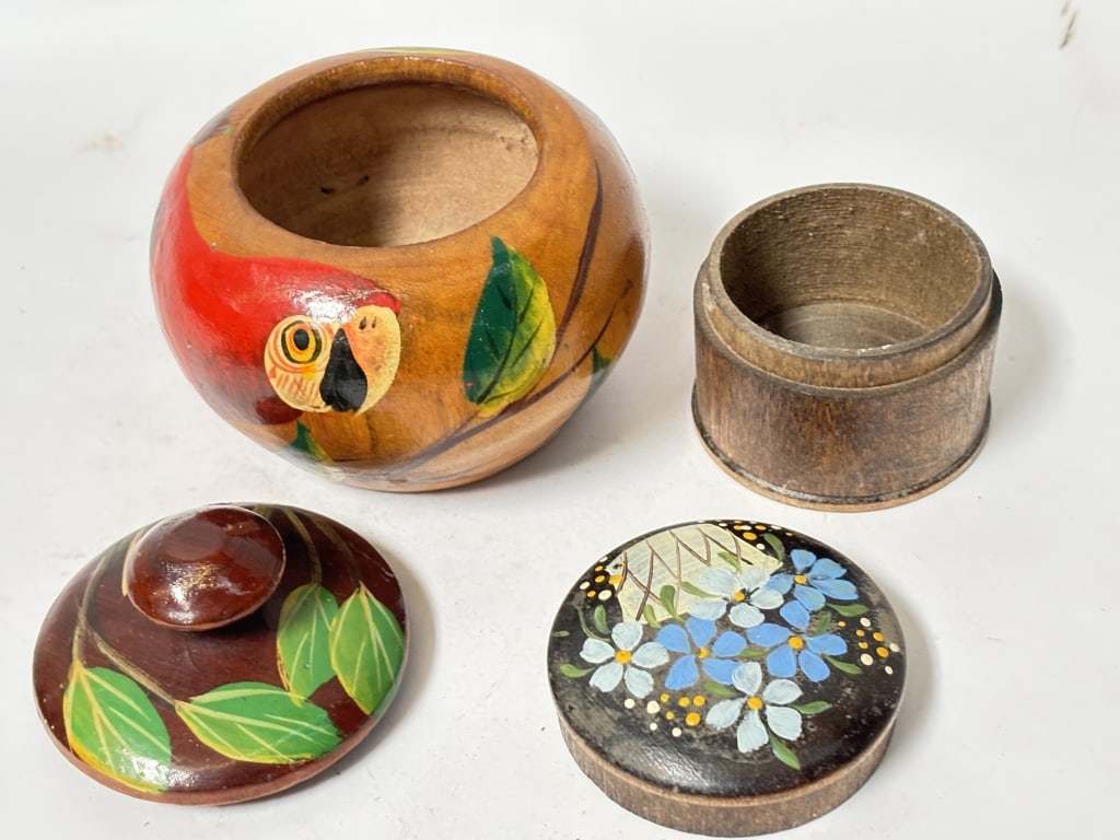 (2) Vintage Hand Painted Boxes - 3
