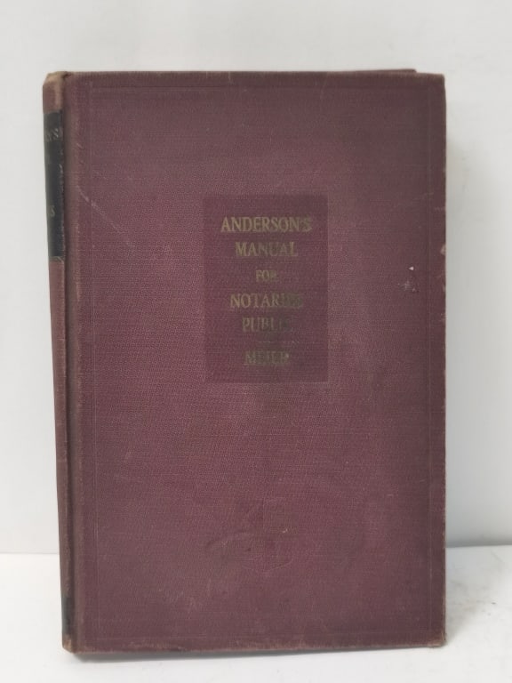 1940 Anderson's Manual for Notaries Public: 1940 Anderson's Manual for Notaries Public, 9in