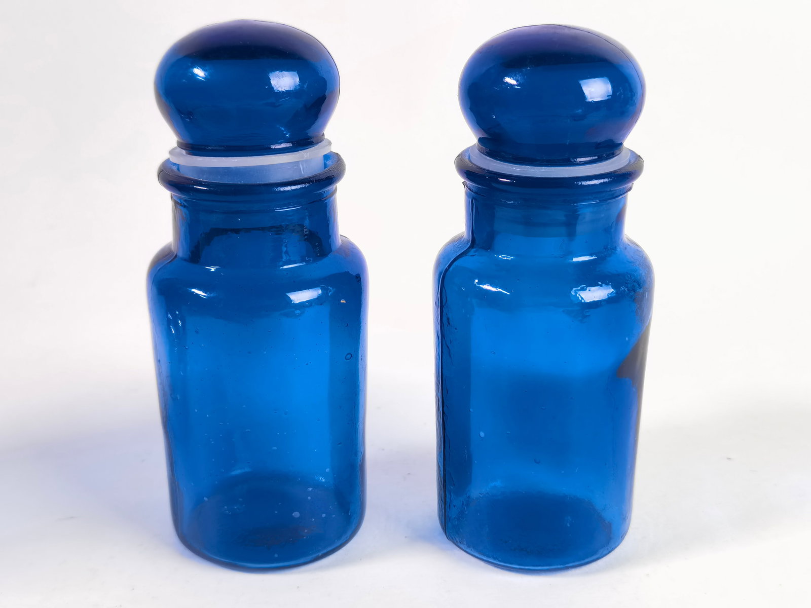 Pr. of Vintage Cobalt Blue Glass Apothecary Jars (1 of 3)