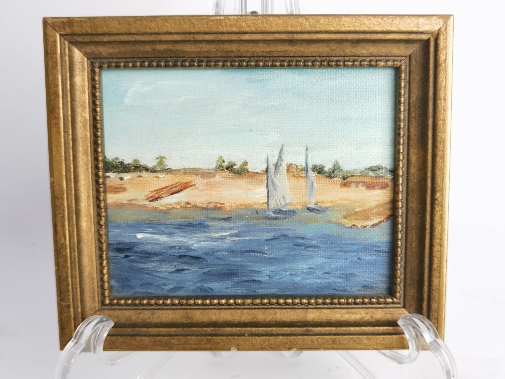 1981 Antonette Marie Hostetler Fallucas on the Nil: 1981 Antonette Marie Hostetler Fallucas on the Nile Oil Painting on Canvas