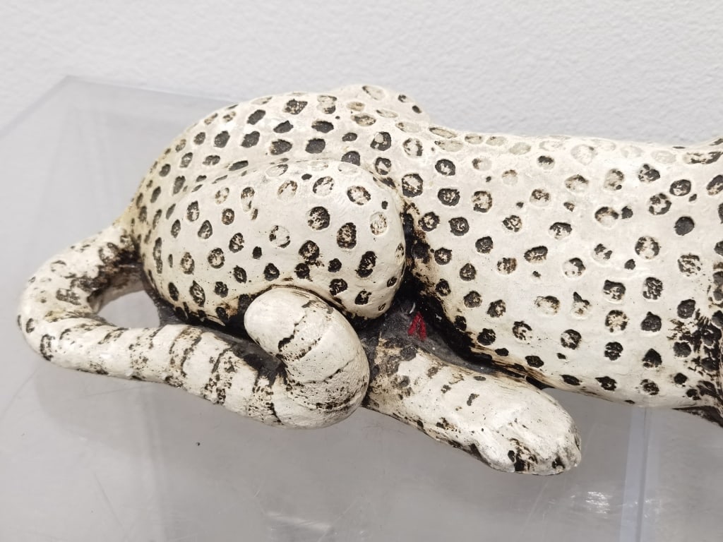 Large Signed Charlotte Plaster Leopard Sculpture - 3