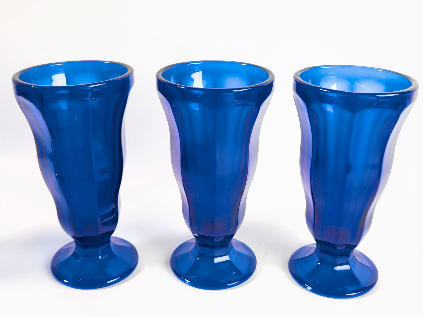 (3) Pr. of Vintage Cobalt Blue Glass Parfait Cups (1 of 3)