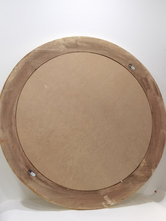 Large Gold Tone Frame Round Mirror - 4