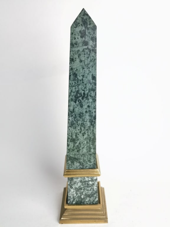 Green Marble Oblisk: Green Marble Oblisk, 14.25in