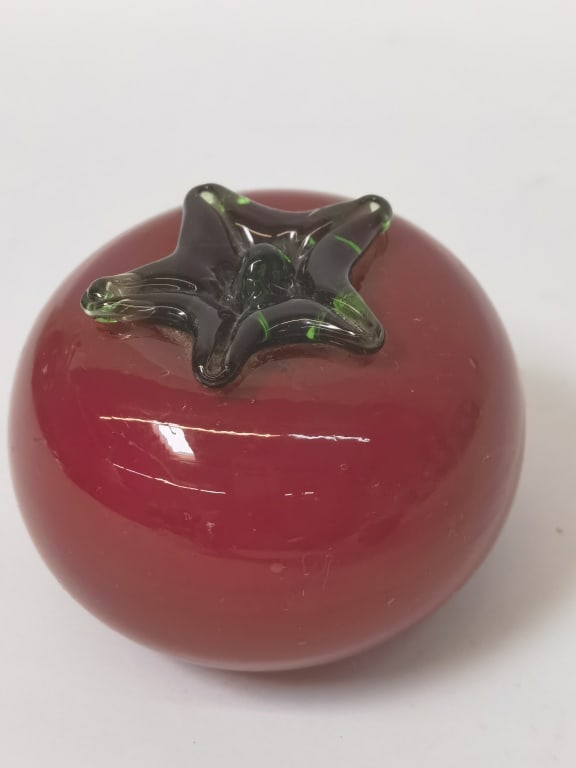 Vintage Glass Tomato: Vintage Glass Tomato, 3.5in