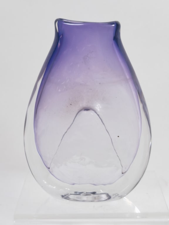 1994 Signed Gradient Purple Art Glass Vase (1 of 5)