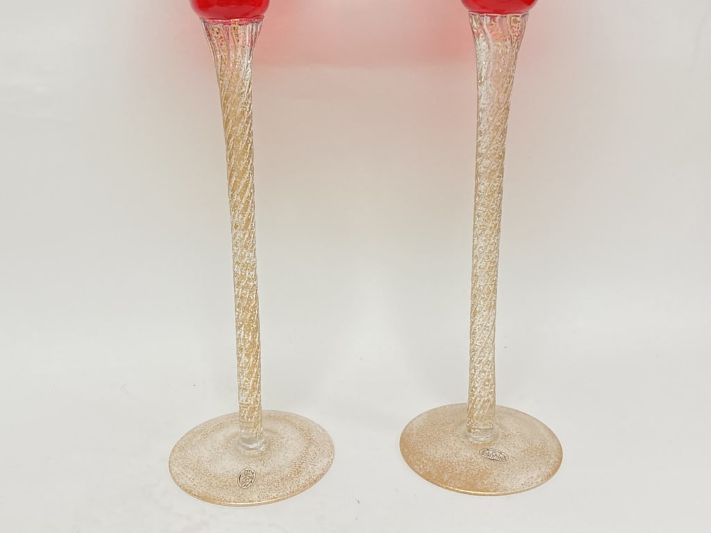 (2) Home Essentials Red Voltare Glasses - 3