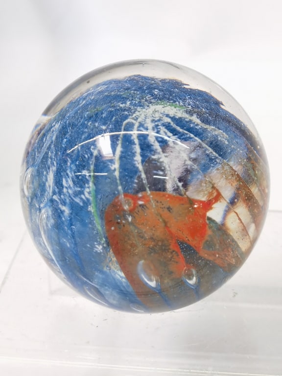 Vintage Signed Art Glass Paperweight (1 of 4)