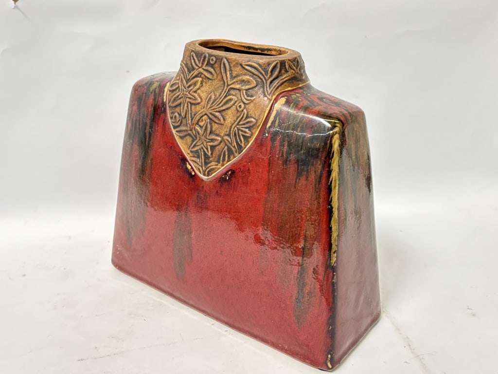 Red Glaze Ceramic Vase - 3